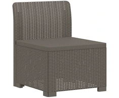 4 Vietų Sodo Sofa Ratanų Imitacija PP Šviesiai pilka