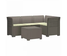 4 Vietų Sodo Sofa su Pagalvėlėmis Ratanų Imitacija PP