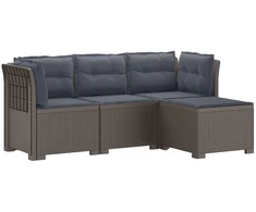 4 Vietų Sodo Sofa su Pagalvėlėmis Ratanų Imitacija PP
