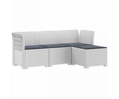 4 Vietų Sodo Sofa su Pagalvėlėmis Ratanų Imitacija PP Balta