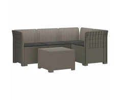 4 Vietų Sodo Sofa su Pagalvėlėmis Ratanų Imitacija PP
