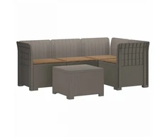 4 Vietų Sodo Sofa su Pagalvėlėmis Ratanų Imitacija PP