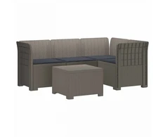 4 Vietų Sodo Sofa su Pagalvėlėmis Ratanų Imitacija PP