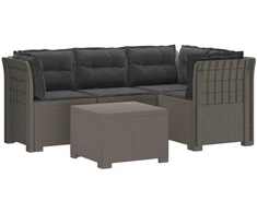 4 Vietų Sodo Sofa su Pagalvėlėmis Ratanų Imitacija PP