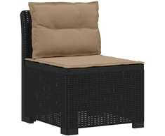 4 Vietų Sodo Sofa su Pagalvėlėmis Ratanų Imitacija PP Antracito