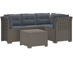 4 Vietų Sodo Sofa su Pagalvėlėmis Ratanų Imitacija PP