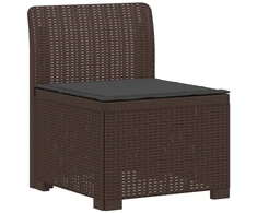 4 vietų sodo sofa su pagalvėmis pintinės išvaizdos PP Ruda