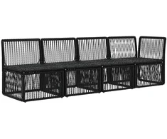 4 vietų sofa su kairiuoju porankiu 4 pcs 4-Vietų skaičius Juoda