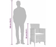 Sodo Kėdė su pagalve 4 pcs Balta 53 x 49 x 85 cm Polipropilenas