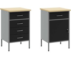 Darbo spinta 5 vnt. Juoda Inžinerinė mediena ir plienas