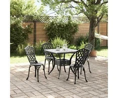 Sodo stalo komplektas 5 pcs Juoda Liejamasis aliuminis
