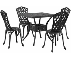 Sodo stalo komplektas 5 pcs Juoda Liejamasis aliuminis