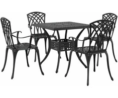 Sodo stalo komplektas 5 pcs Juoda Liejamasis aliuminis