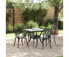 Sodo stalo komplektas 5 pcs Juoda Liejamasis aliuminis