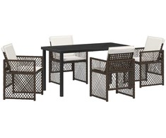 Sodo valgomojo komplektas 5 pcs Ruda poliratanas