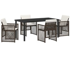 Sodo valgomojo komplektas 5 pcs Ruda poliratanas