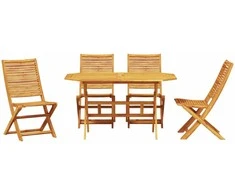 Lauko baldų komplektas Sodo valgomojo komplektas 5 pcs Ruda Kietos akacijos mediena