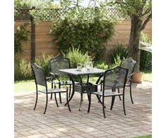 Sodo stalo komplektas 5 pcs Juoda Liejamasis aliuminis