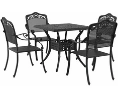 Sodo stalo komplektas 5 pcs Juoda Liejamasis aliuminis