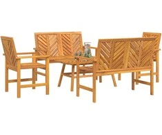 Lauko baldų komplektas Sodo poilsio komplektas 5 pcs Ruda Kietos akacijos mediena