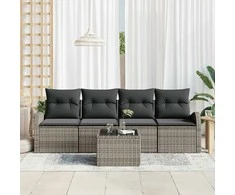 Sodo Sofų Rinkinys Pilka 55 x 55 x 37 cm poliratanas