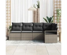 Lauko baldų komplektas Sofos komplektas 5 pcs Pilka poliratanas