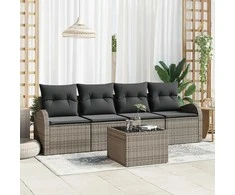 Sodo Sofų Rinkinys Pilka 55 x 55 x 37 cm poliratanas