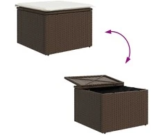 Sofos komplektas 6 pcs Ruda ir grietinėlė poliratanas