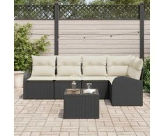 Sofos komplektas su pagalve Juoda Poliesteris