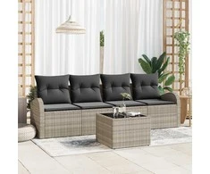 Sodo Sofų Rinkinys 5 pcs Šviesiai pilka ir tamsiai pilka