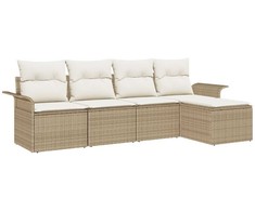 Lauko baldų komplektas Lauko sofa su pagalve 5 pcs Smėlio poliratanas