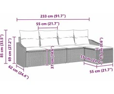 Sofos komplektas 5 vnt. Smėlio poliratanas