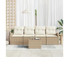 Sodo Sofų Rinkinys Smėlio 55 x 55 x 37 cm poliratanas