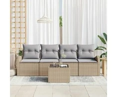 Sodo Sofų Rinkinys Smėlio 55 x 55 x 37 cm poliratanas