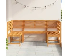 Lauko baldų komplektas Sodo suolelių komplektas 5 pcs Ruda Kietos akacijos mediena