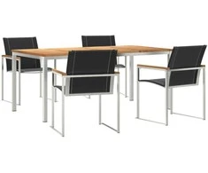 Sodo valgomojo komplektas 5 pcs Ruda Kietos akacijos mediena