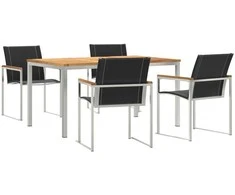 Lauko baldų komplektas Sodo valgomojo komplektas 5 pcs Ruda Kietos akacijos mediena