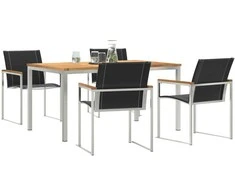 Lauko baldų komplektas Sodo valgomojo komplektas 5 pcs Ruda Kietos akacijos mediena