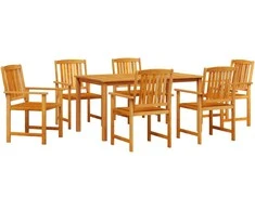 Lauko baldų komplektas Sodo valgomojo komplektas 5 pcs Ruda Kietos akacijos mediena