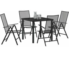 Lauko baldų komplektas Sodo valgomojo komplektas 5 pcs Antracitas
