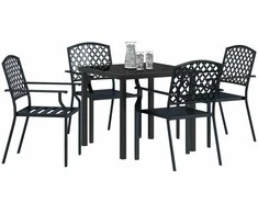 Lauko baldų komplektas Sodo valgomojo komplektas 5 pcs Antracitas