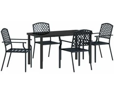 Lauko baldų komplektas Sodo valgomojo komplektas 5 pcs Antracitas