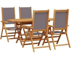 Lauko baldų komplektas Sodo valgomojo komplektas 5 pcs Antracitas