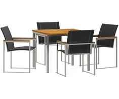 Lauko baldų komplektas Sodo valgomojo komplektas 5 pcs Ruda Kietos akacijos mediena