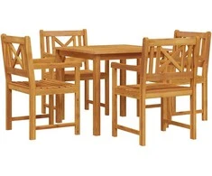 Lauko baldų komplektas Sodo valgomojo komplektas 5 pcs Ruda Akacijos medienos masyvas