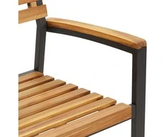 Sodo valgomojo komplektas 5 pcs Juoda Kietos akacijos mediena