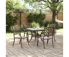 Sodo stalo komplektas 5 pcs Bronzinė Liejamasis aliuminis