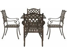 Sodo stalo komplektas 5 pcs Bronzinė Liejamasis aliuminis