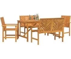Sodo valgomojo komplektas 5 pcs Ruda Kietos akacijos mediena