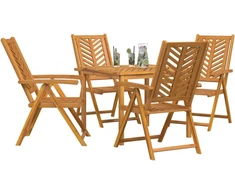 Sodo valgomojo komplektas 5 pcs Ruda Kietos akacijos mediena
